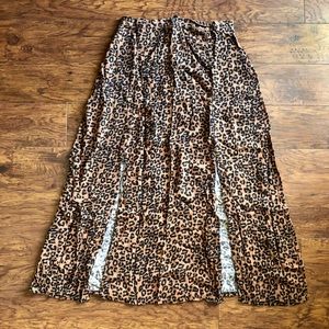 American Eagle Split Leopard Print Skirt
